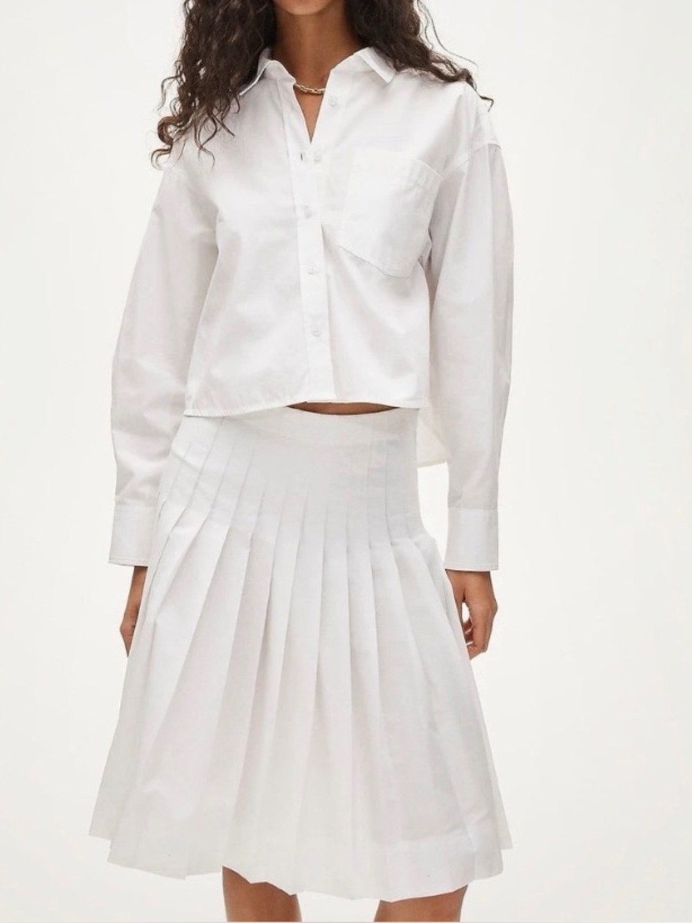 J. Crew Etiene White poplin cropped shirt